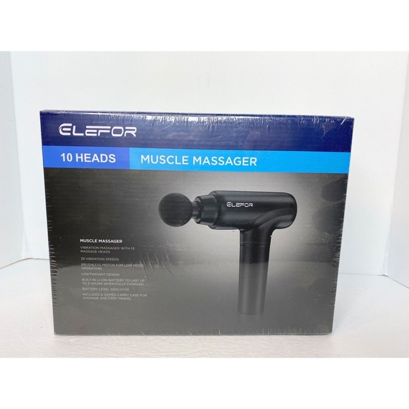 NIB Elefor Muscle Massager, 10 Heads, 20 speeds, Brand New, Sealed In Original - Picture 1 of 6